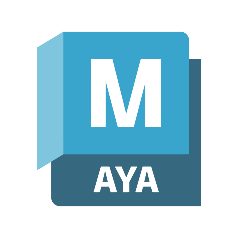 Logotipo de Autodesk Maya, utilizado en la industria del cine de animación.